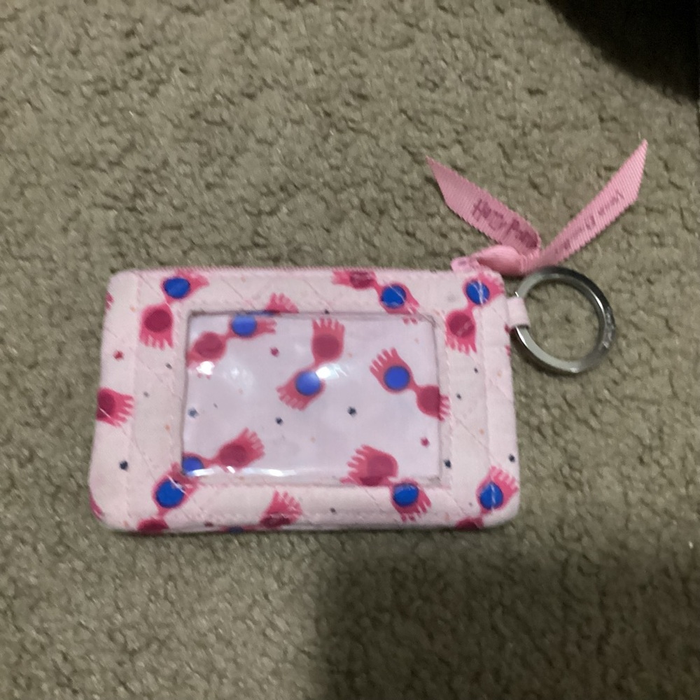 Pink Cardholder Keyring with Flamingo Accent